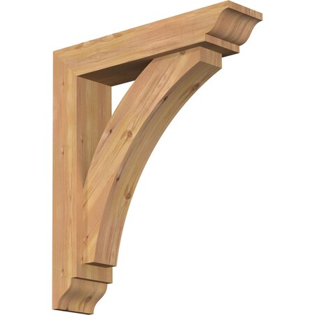 Ekena Millwork Thorton Traditional Smooth Bracket w/ Offset Brace, Western Red Cedar, 5 1/2"W x 24"D x 28"H BKT0604X24X28THR01SWR